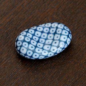 ミニ小豆 呉須柄 鹿の子 約3cm 和食器 箸置き ブルー系 柄・パターン 業務用 箸まくら ho0075_skanoko