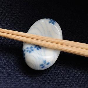 ミニ小豆 呉須柄 桜ちらし 約3cm 和食器 箸置き ブルー系 柄・パターン 業務用 箸まくら ho0076_ssakuratirashi