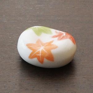 小豆 色呉須柄 もみじ 約3.3cm 和食器 箸置き オレンジ系 柄・パターン 業務用 箸まくら ho0082_momiji