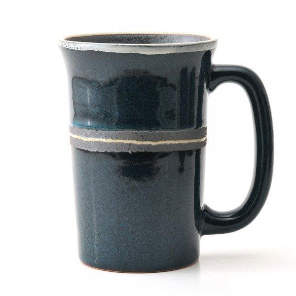 セパレートカラー ビールジョッキ ラインブルー 洋食器 マグカップ・スープカップ ブルー系 業務用 ...