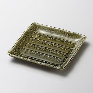 アジアン織部 角皿 約16.3cm 和食器 角皿 小皿 グリーン系 業務用 ときわ 陶器屋プロ 28-193-208-ka｜shokky