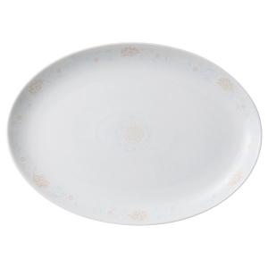 ブルー唐草（YUW） 16吋メタプラター 約42cm 中華食器 楕円皿 大皿 ホワイト系 強化 業務用 うつわ探訪｜shokky