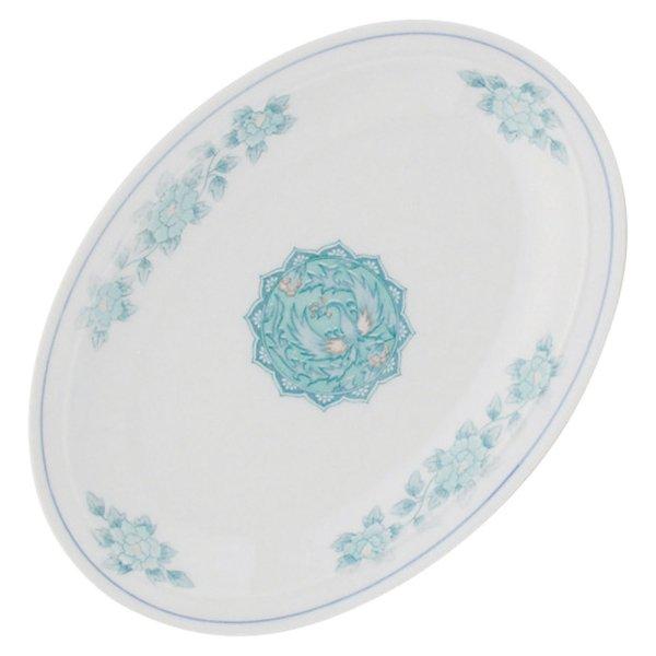 東鳳 9吋プラター 約23.5cm 中華食器 楕円皿 中皿 ブルー系 業務用 うつわ探訪