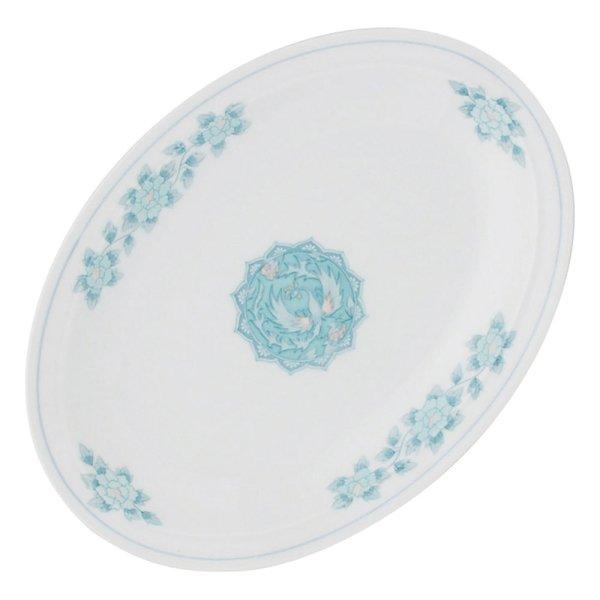 東鳳 10吋プラター 約26cm 中華食器 楕円皿 大皿 ブルー系 業務用 うつわ探訪