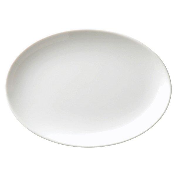 白磁中華 9吋メタプラター 約23.5cm 中華食器 楕円皿 中皿 ホワイト系 業務用 うつわ探訪
