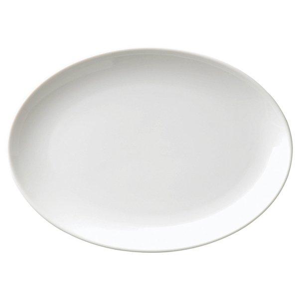 白磁中華 10吋メタプラター 約26.3cm 中華食器 楕円皿 大皿 ホワイト系 業務用 うつわ探訪