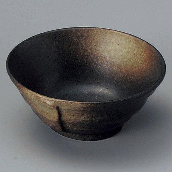 おぼろ備前玉割 小 約11.4cm 和食器 丸鉢 小鉢 ブラック系 業務用 陶雅 岡田留男商店 20...