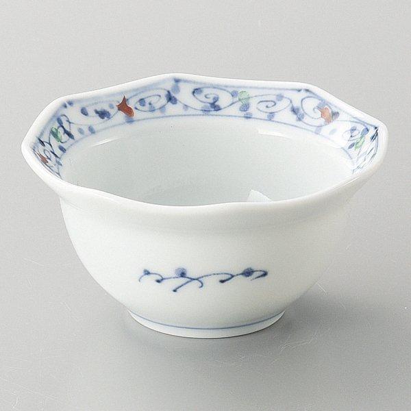 赤かぶら八角小付 約8.8cm 和食器 丸鉢 豆鉢 ブルー系 業務用 陶雅 岡田留男商店 20-11...