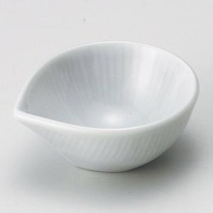 淡青しずく珍味 約6.5cm 和食器 楕円・変形鉢 豆鉢 ホワイト系 業務用 陶雅 岡田留男商店 20-13846-450