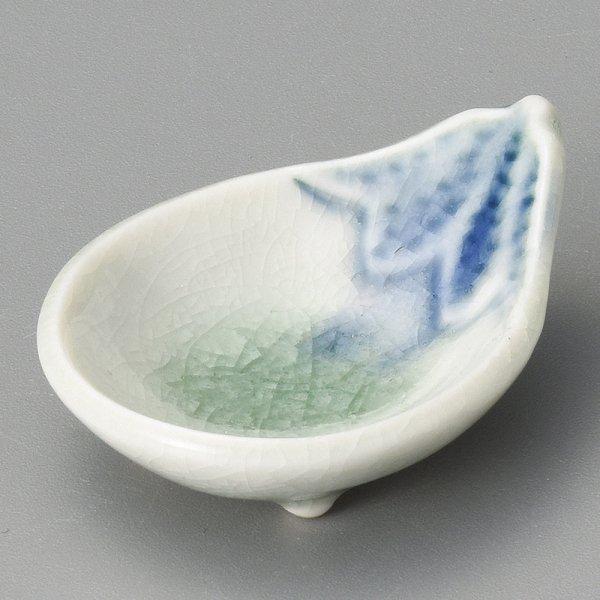 御深井ナス珍味 約6.4cm 和食器 楕円・変形鉢 豆鉢 ブルー系 業務用 陶雅 岡田留男商店 20...