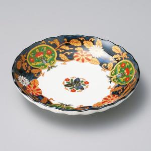 人間国宝塚本快示 快山窯 大輪菊文高台皿 共箱 陶器 皿 和 陶芸 有名