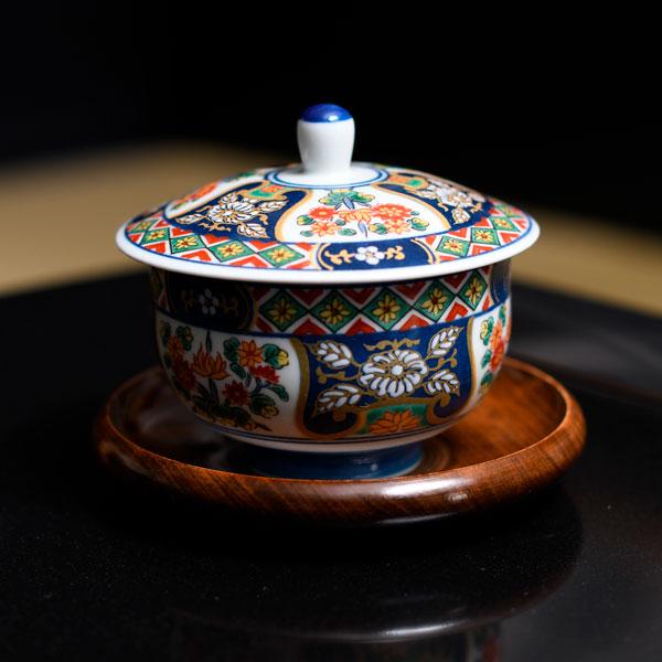 蓋付煎茶 牡丹古伊万里 約190cc 和食器 蓋付湯呑 マルチ系 アウトレット 業務用 カネ仁 BI...