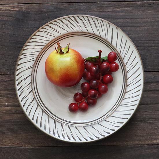 大皿 小鹿田焼 坂本工窯 飛鉋 八寸皿 リム皿 盛皿 民藝 和食器 日本製 手仕事 約24cm