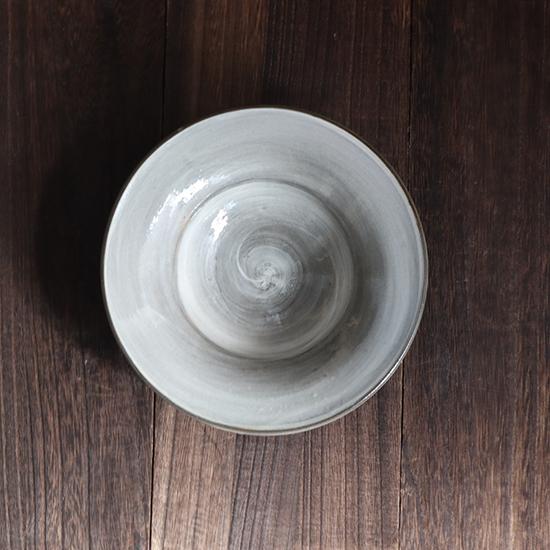 六寸深皿 小鹿田焼 坂本工窯 白 中皿 民藝 和食器 日本製 手仕事 約18.5cm