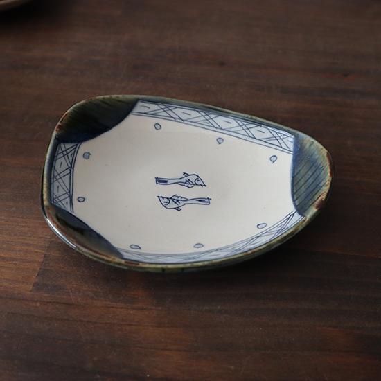 美濃焼 小皿 取皿 14.5cm 加藤淳 手描き 和食器 土岐市 作家 A