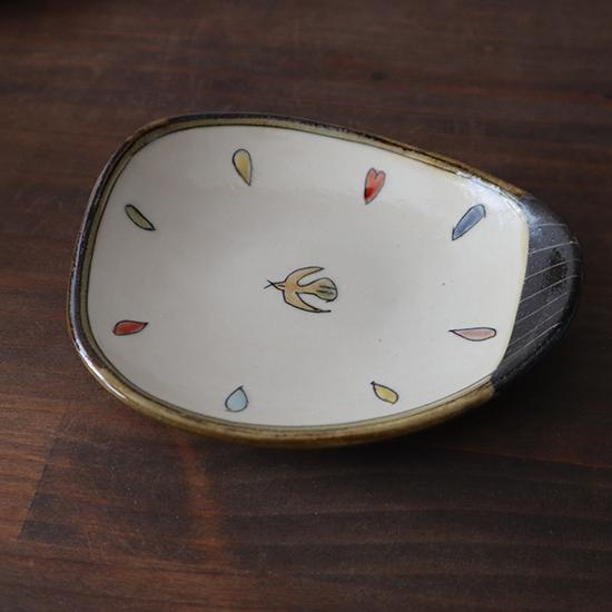 美濃焼 小皿 取皿 14.5cm 加藤淳 手描き 和食器 土岐市 作家 C