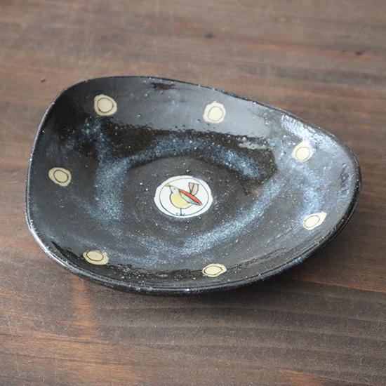 美濃焼 小皿 取皿 14.5cm 加藤淳 手描き 和食器 土岐市 作家 E