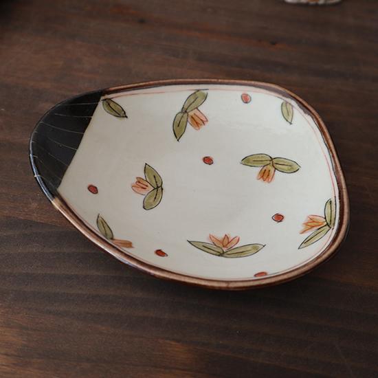 美濃焼 小皿 取皿 14.5cm 加藤淳 手描き 和食器 土岐市 作家 F