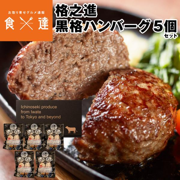 ハンバーグ 冷凍 ギフト 格之進 黒格ハンバーグ 5個入 1個120g 国産 黒毛和牛 100% 冷...