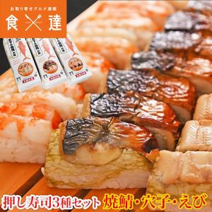 押し寿司 焼きサバ 穴子 エビ 3本 セット 大起水産