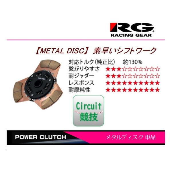 ●RG(レーシングギア) レガシィ BD5/BG5(EJ20ターボ) メタルクラッチディスク　