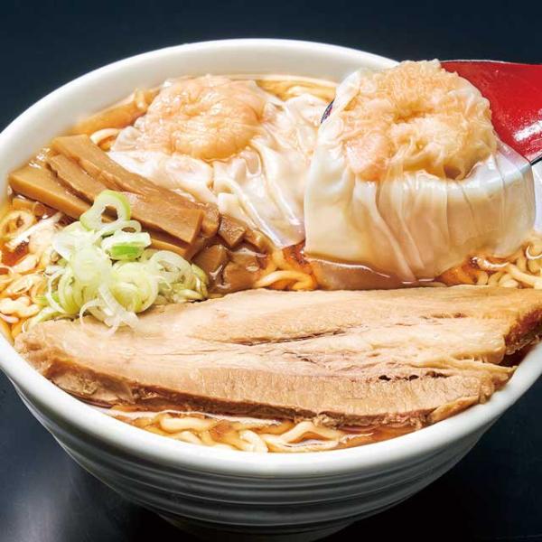 酒田のラーメン（花鳥風月　海老ワンタン麺）　生麺1食入　あっさり醤油　ふわとろ海老ワンタン・メンマ・...