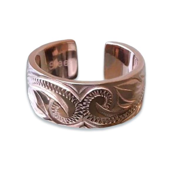 イヤーカフ フープピアス ハワイアンジュエリー ピアス 1個販売 K18 ピンクゴールド コーティン...