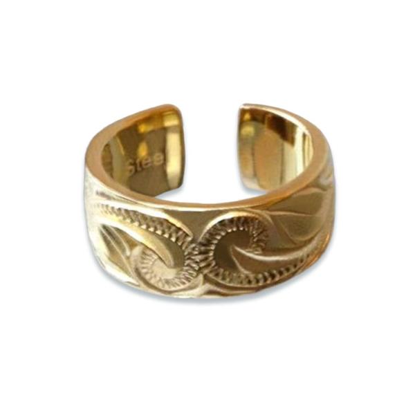 イヤーカフ フープピアス ハワイアンジュエリー ピアス 1個販売 K24 純金 コーティング アレル...