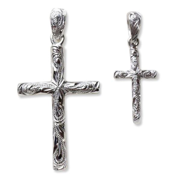 ハワイアンジュエリー ネックレス Laniakea クロス ペンダント ヘッド S 彫り デザイン ...