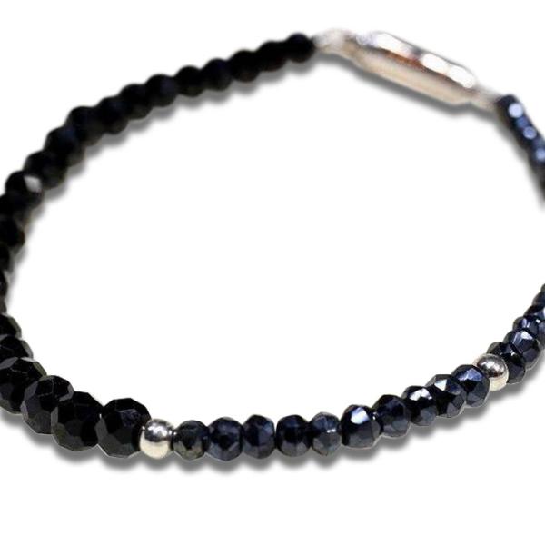 ブラックスピネル ブレスレット 2tone ハワイアンジュエリー Laniakea アーティスト ハ...