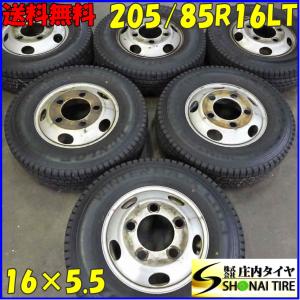 キャンター用 205/85R16×5.5J 117/115 LT スタッドレスタイヤ＆鉄 6本SET　ダンロップ WINTER MAXX LT03｜shonei-tire