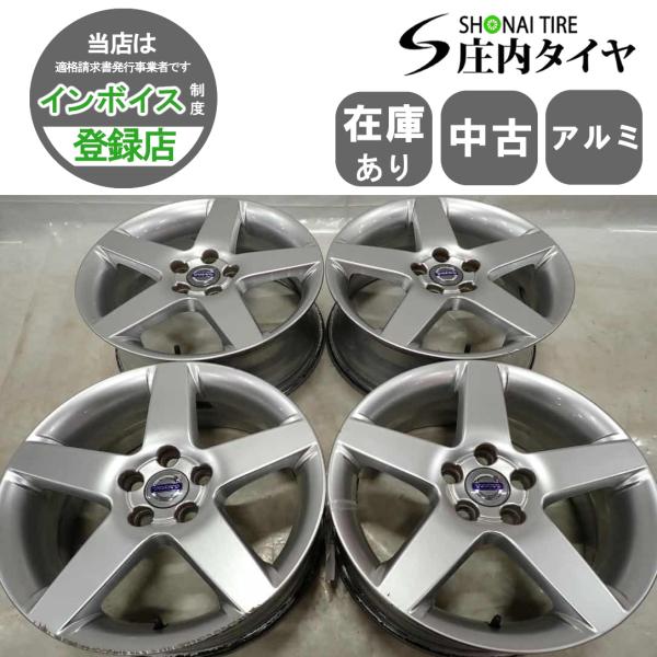4本SET 会社宛 送料無料 17×7J ボルボ 純正 アルミホイール 5穴 PCD108mm +5...