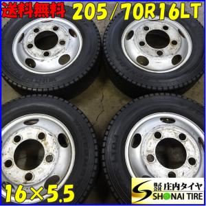 中古品  205/70R16 111/109 LT ダンロップ ウィンターマックス LT03 スタッドレスタイヤ ダイナ用 4本価格 TOPY中古鉄ホイール付｜shonei-tire