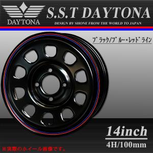 会社宛送料無料 軽自動車用 SST デイトナブラック スチールホイール 14×5J オフセット+42 4穴 ハブ径67mm 4本価格