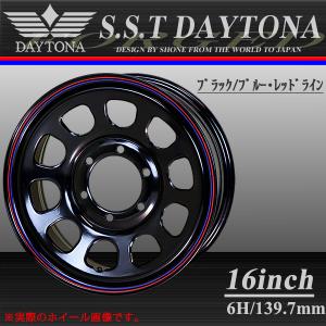 会社宛 送料無料 ハイエース用 SST デイトナブラック 赤青ライン 16×7J ET+38 6穴 ハブ径110mm 1本価格｜shonei-tire