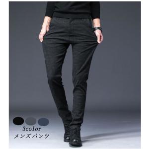 メンズ ボトムス ストレッチ メンズスラックス チェック柄