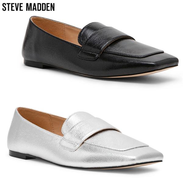 ヒール1cm スティーブマデン レディース スクエアトゥフラットローファー ローファー 靴 シューズ...