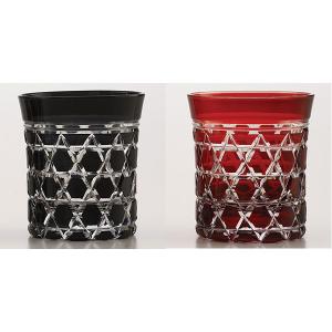 江戸切子 カガミクリスタル ロックグラス（青） 木村秋男 : お値打ち