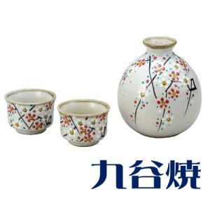 九谷焼 晩酌揃え 小梅 酒器セット（ぐい呑み・徳利） 酒器 九谷焼｜shop-adex