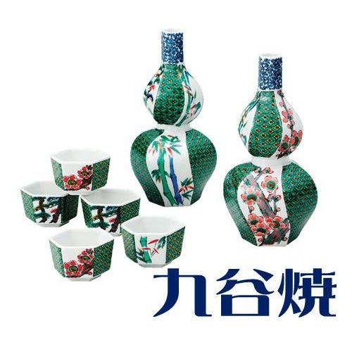 九谷焼 晩酌揃え 松竹梅 酒器セット（ぐい呑み・徳利） 酒器 九谷焼