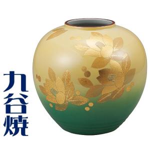 九谷焼 花器 花瓶 釉裏金箔彩山茶花 花器 花瓶 九谷焼｜shop-adex