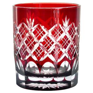 江戸切子 カガミクリスタル 懐石杯（青） 魚子流し 紋 江戸切子 : お