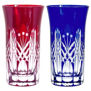 江戸切子 田島硝子 ひとくちビールグラス 星切子 ペアセット : お