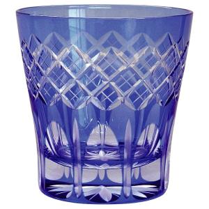 江戸切子 ロックグラス 八角籠目 田島硝子 ルリ（青） : お値打ち本舗