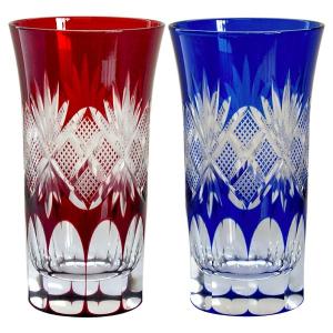 江戸切子 田島硝子 ひとくちビールグラス 星切子 ペアセット : お