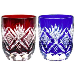 江戸切子 カガミクリスタル ペア懐石杯 魚子流し 紋 江戸切子 : お