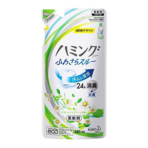 ハミングファイン 柔軟剤 リフレッシュグリーンの香り 詰替用 480ml