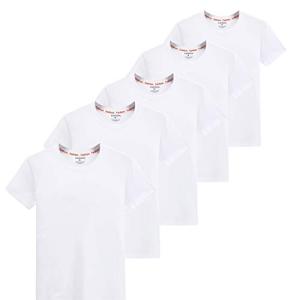 [SIPERLARI] インナーシャツ メンズ ５枚組 綿100% 抗菌防臭加工 半袖クルーネック Tシャツ やわらか肌着 白 (ホワイト,4XL=日本2XL)｜shop-all-day