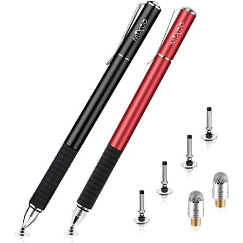 Mixoo スタイラスペン タッチペン 2本セット 2Wayモデル 式 ペン先6個 ipad iph...