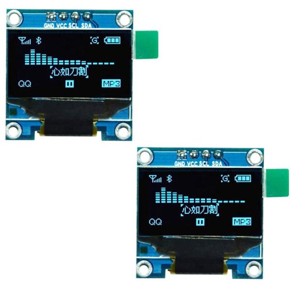 VKLSVAN 2個 0.96&quot; I2C IIC シリアル ブルー OLEDモジュール128×64 ...